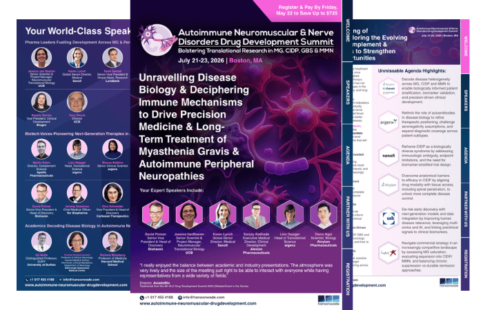 Autoimmune Neuromuscular & Nerve Disorders Drug Development Summit brochure cover